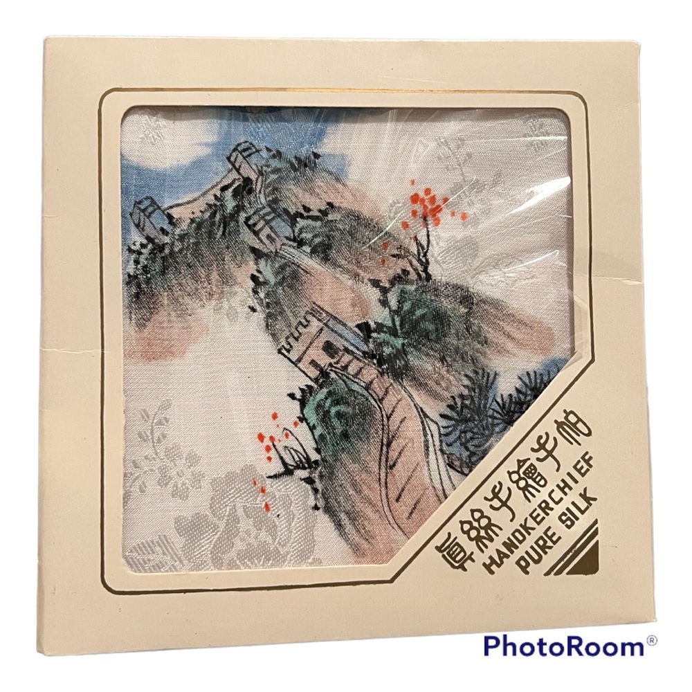 Vintage Hand-painted Chinese Handkerchief